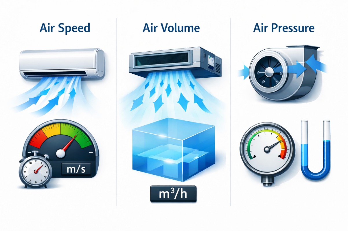 What Are the Differences Between Air Speed, Air Volume, and Air Pressure?